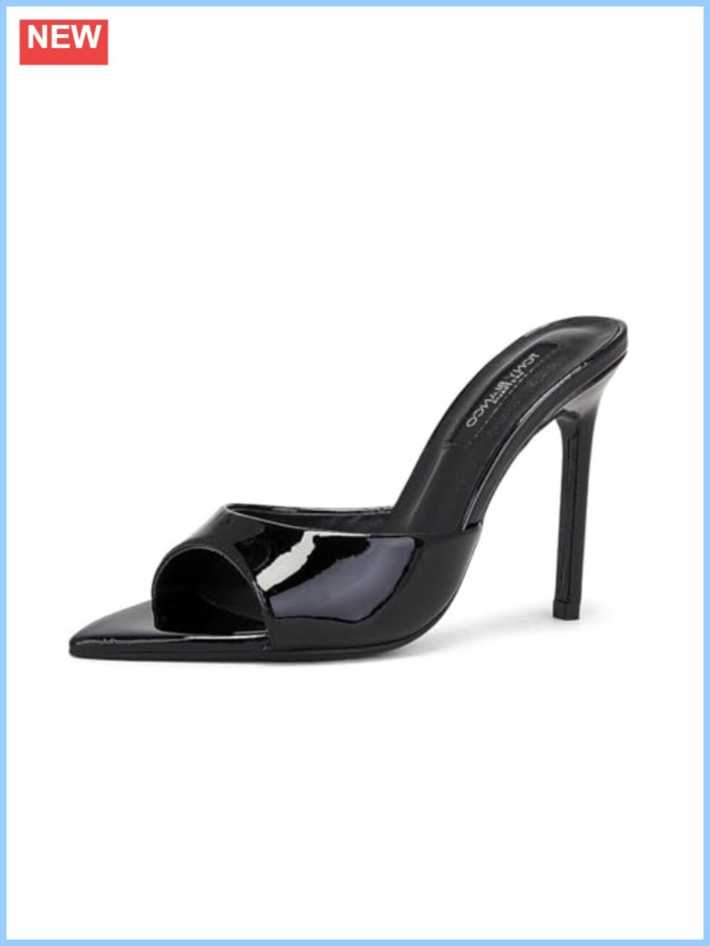 Faux Leather Stiletto Mule Sandals Open Toe Pointed High Heel Party Evening